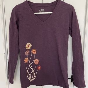 Womens XS EMS long sleeve v- neck t-shirt